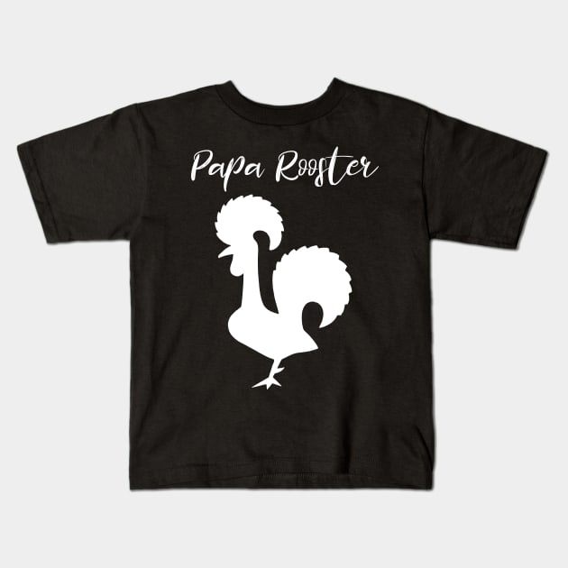 Papa Rooster design Dad Daddy Father's Day graphic Kids T-Shirt by merchlovers